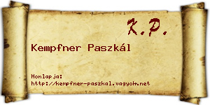 Kempfner Paszkál névjegykártya